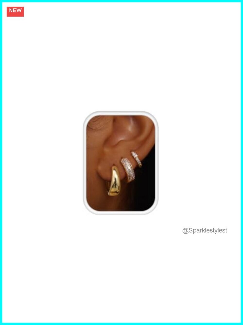3 Pairs 14K Gold Plated Chunky Hoop Earrings Hypoallergenic for Women